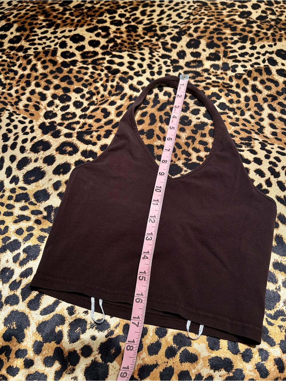 H&M Dark Brown Cropped Halter Top - Picture 6 of 6
